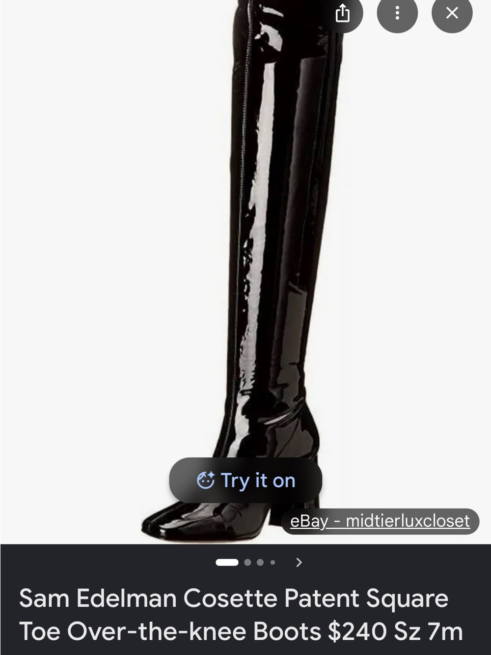 Sam Edelman Cosette Patent Over-the-Knee Boots in Black